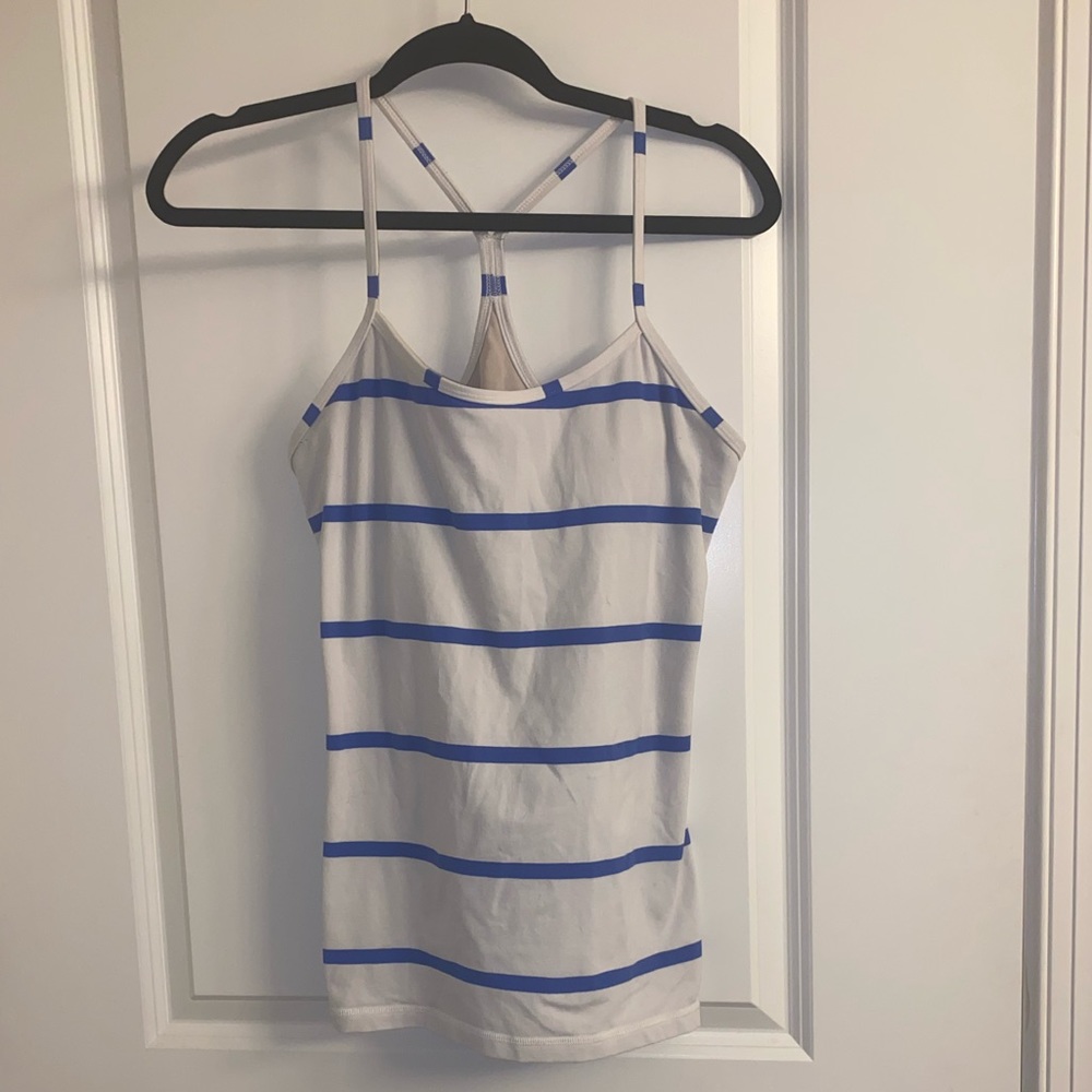 Lululemon striped Razorback work out tank